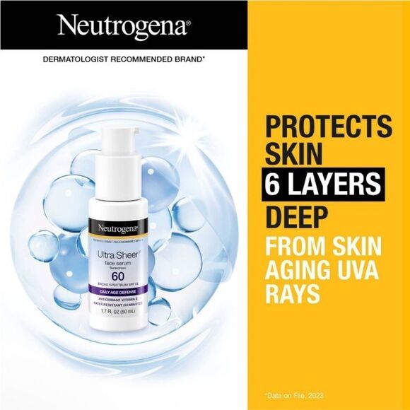 Neutrogena Ultra Sheer Face Serum 60 SPF 1.7oz - Picture 6 of 9